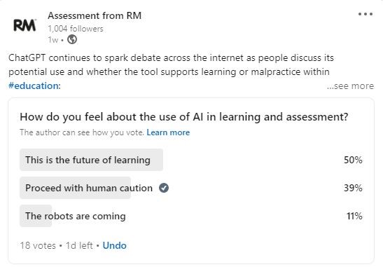 Linkedin Poll around ChatGPT